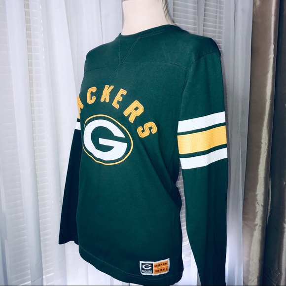 MAJESTIC NFL Green Bay Packer game day cotton long sleeve shirt green S - Picture 5 of 9
